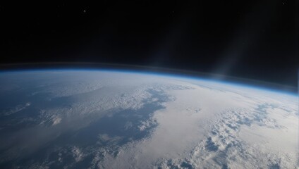 Earths Horizon - A View from Space with Atmospheric Glow.