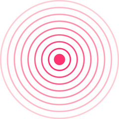 Naklejka premium Concentric Pink Circles Radiating From A Small Central Dot Against A Transparent Background