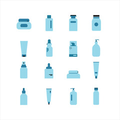skincare product icon set 