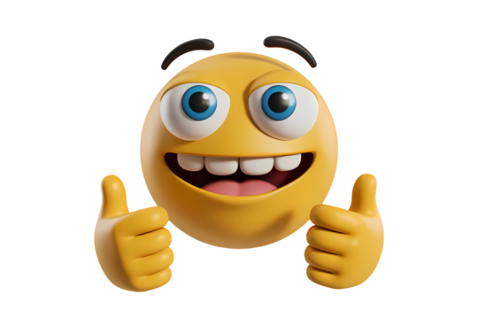 Yellow sphere mascot beaming pure happiness, ready for an awesome celebration.