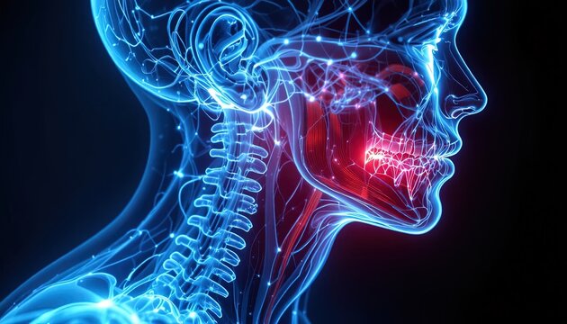 Stunning visualization of human anatomy reveals interconnectedness of body systems, perfect for medical research or educational materials about health and wellness