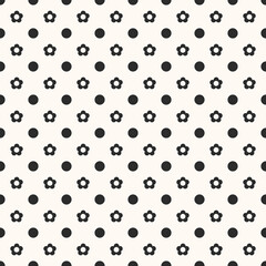Seamless pattern with dots and flower design for fabric, wallpaper, clothing and all types of print textile and background		