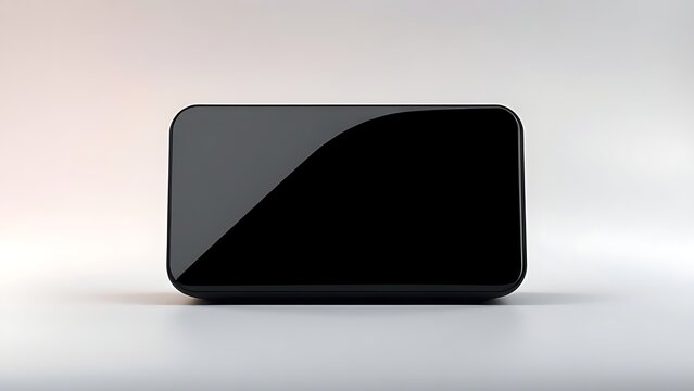 Sleek rectangular device with glossy finish on a gradient backdrop, exemplifying minimalist technological aesthetics.
