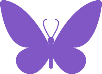 Butterfly icon colorful insect black silhouette and outline flat style vector illustration, flying moth design, decorative butterfly symbol graphic element.