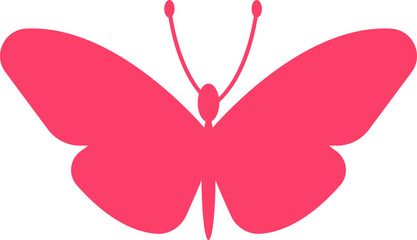 Butterfly icon colorful insect black silhouette and outline flat style vector illustration, flying moth design, decorative butterfly symbol graphic element.