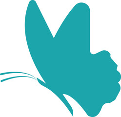 Butterfly icon colorful insect black silhouette and outline flat style vector illustration, flying moth design, decorative butterfly symbol graphic element.