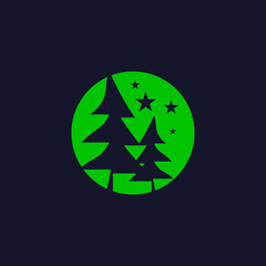 unique logo design illustration of pine tree, icon, symbol, abstract, minimalist, natural, idea, concept, template, leaf, landscape, outdoor, simple, home, corporate, company