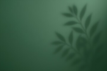 Serene dark green backdrop featuring soft, blurred botanical leaf shadow, evoking peaceful mood.