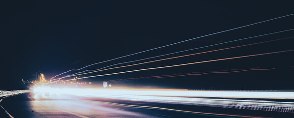 lights of cars with night