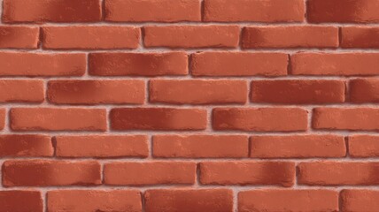 Fototapeta premium Red brick wall texture in sunlit environment. AI image