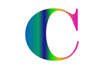 Colorful letter c gradient rainbow alphabet symbol graphic design