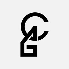 CG or GC initial modern letter monogram logo branding