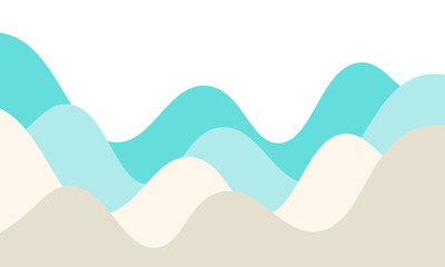 Curved flowing shapes in pastel blue and beige create a seamless abstract background, suitable for design and decoration purposes