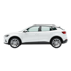 Isolated white compact suv showcasing clean lines and modern design aesthetics perfectly centered