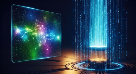 Experience the Future with Dynamic Quantum Computing Visuals and Stunning Data Streams, Perfect for Technology Presentations and Modern Digital Solutions