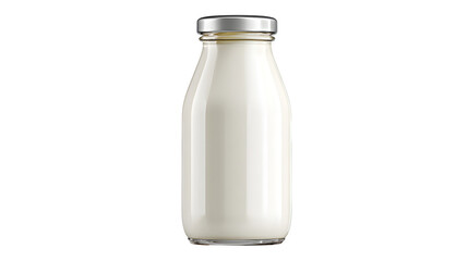 Milk in Glass Bottle, isolated on transparent background