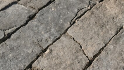 Obraz premium Textured Stone Paving with Diagonal Cracks and Color Variation.