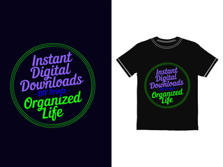 Casual fashion T-shirt design template for clothing apparel illustration, vector print concept on cotton textile