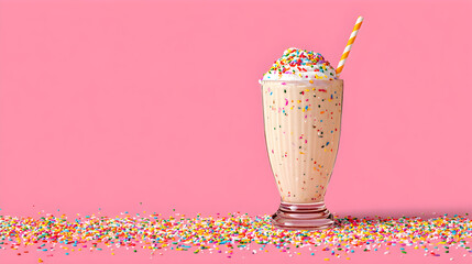 Birthday Milkshake Celebration, isolated on transparent background