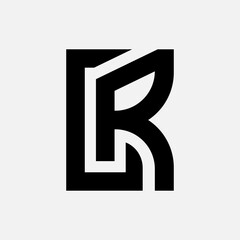 Letter CR modern unique shape monogram logo idea