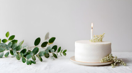Minimalist Celebration Cake, isolated on transparent background