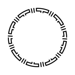 Sophisticated greek-inspired circular frame ideal for decoration and design projects in a minimalist style.