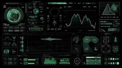 Futuristic Digital Interface Display with Real-Time Data Visualization and Abstract Elements - Powered by Adobe