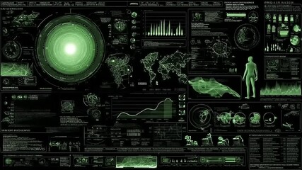 Futuristic Biometric Data Visualization for Technology and Scientific Applications - Powered by Adobe