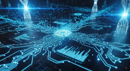 Experience the future with cutting edge technology, a visually stunning motherboard design for modern innovation and digital solutions