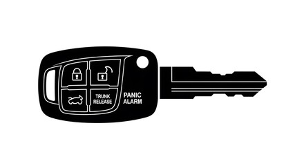 Car Key Silhouette - Security, Technology, and Modern Transportation.