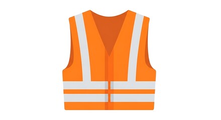 Bright Orange Safety Vest with Reflective Strips for Visibility.
