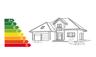 House and energy efficiency concept vector illustration