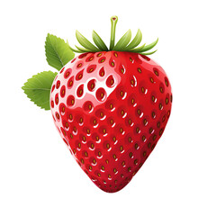 Fresh and vibrant strawberry, showcasing rich red color and lush green leaves, perfect for culinary designs.