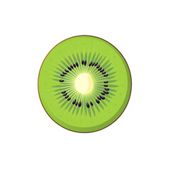 Fresh and vibrant kiwi fruit slice showcasing its juicy texture and unique color, perfect for healthy recipes.