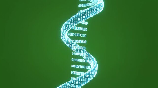Abstract dna strand illustration on green background - Powered by Adobe