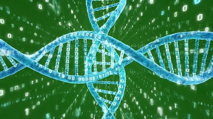 Dna strand with binary code background for science concept - Powered by Adobe