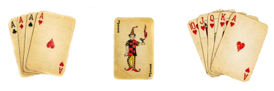 poker cards on a transparent isolated background