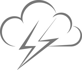 Simple Cloud and Lightning Bolt Icon 