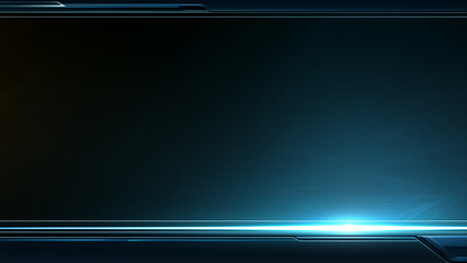 SF的なデザインの青いメタリックなフレーム背景