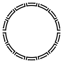 Simple black geometric circle frame with patterned border, ideal for design and decoration.