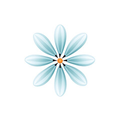 A beautiful blue flower with delicate petals, symbolizing tranquility and nature's beauty.