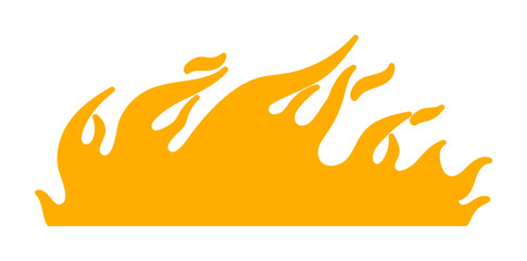 Bold orange fire flames illustration, perfect for creative design elements and visual projects.