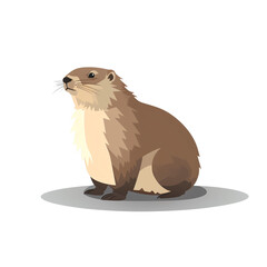 Charming cartoon illustration of a playful otter sitting gracefully on the ground.