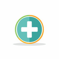Obraz premium Medical Plus Sign Icon in Colorful Circle Flat Vector Graphic