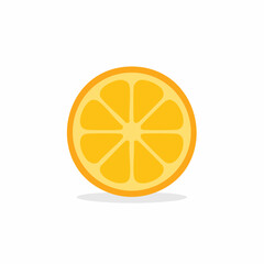 Fresh juicy orange slice cross section flat design graphic illustration