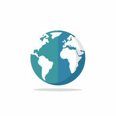 Fototapeta premium Modern flat globe illustration representing the continents and oceans of Earth