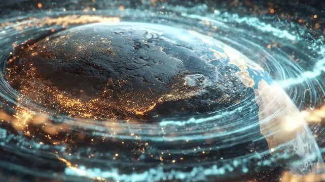 Cosmic View of Earth: An artistic rendering unveils Earth enshrouded in an ethereal aura of glowing energy, showcasing its celestial grandeur and the interconnectedness of all life.