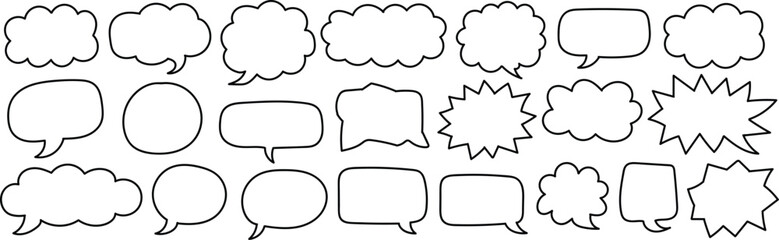 Speech bubble and comic style thought cloud collection for creative design use