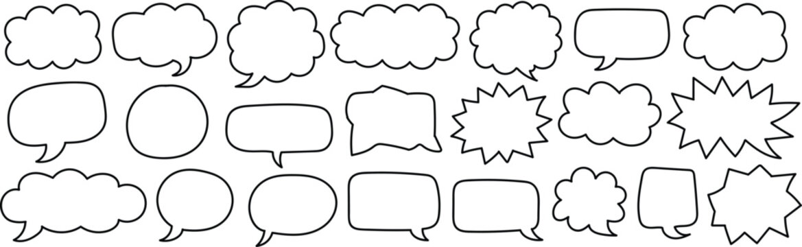 Speech bubble and comic style thought cloud collection for creative design use