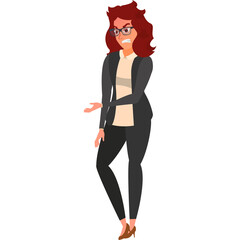 Angry Woman In Formal Business Attire With Glasses And Red Hair Expressing Frustration And Disagreement In A Professional Setting